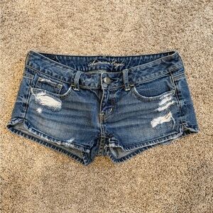 American Eagle Outfitters Distressed Blue Jean Shorts